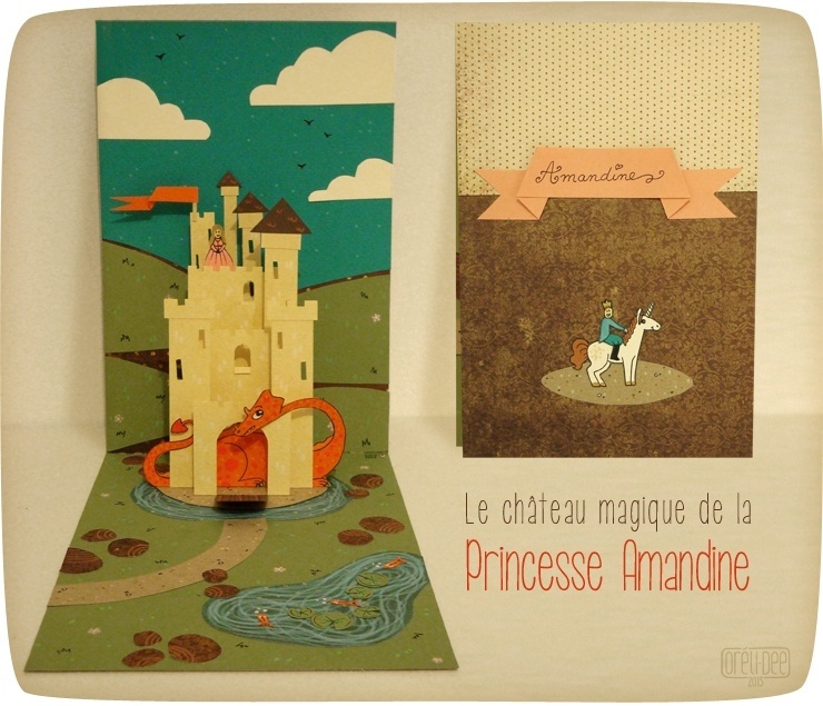 Carte pop up chateau de princesse